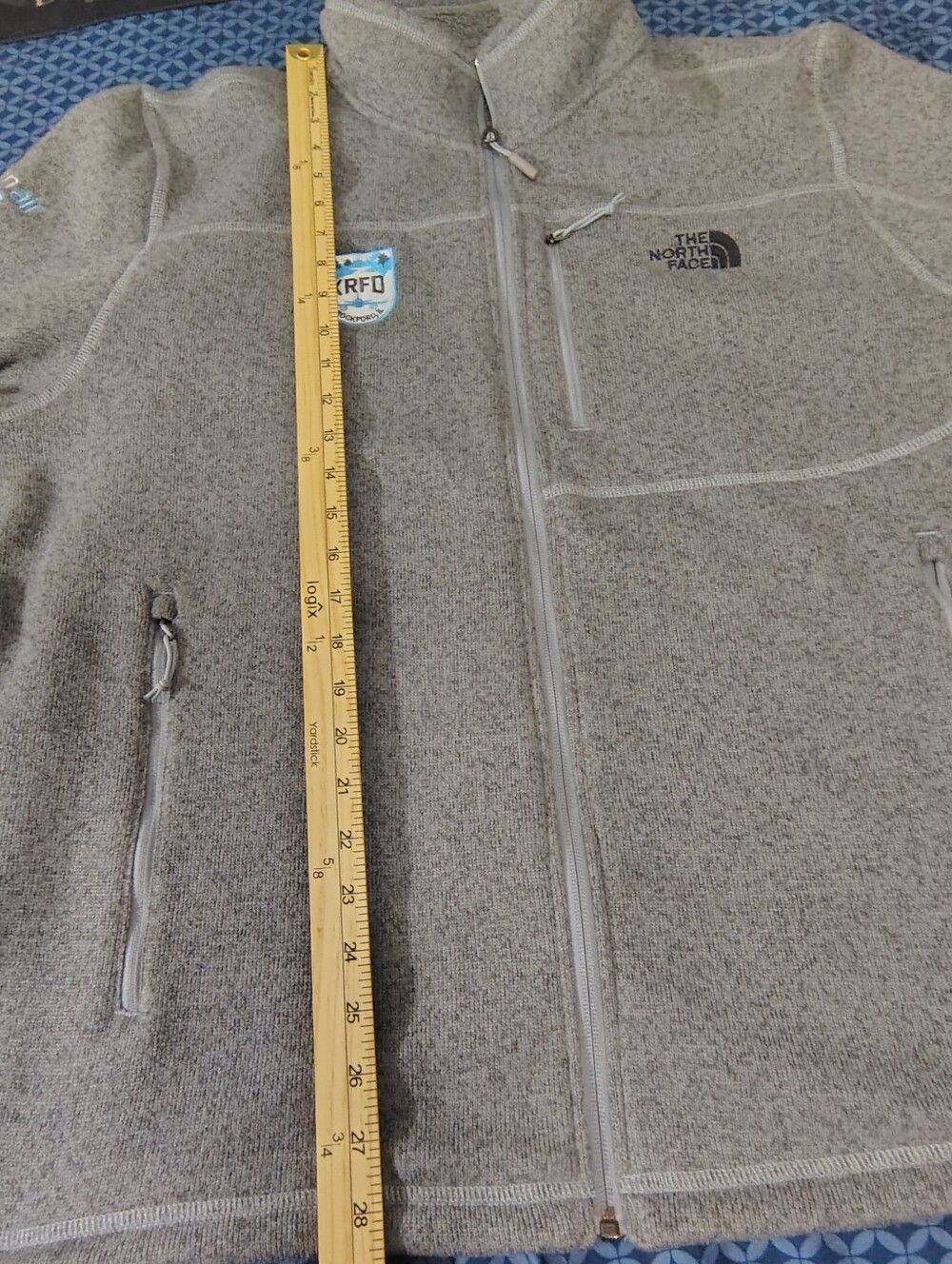 The North Face Light Gray Men's Full-Zip Fleece Jacket. Size 2XL. - Picture 4 of 12